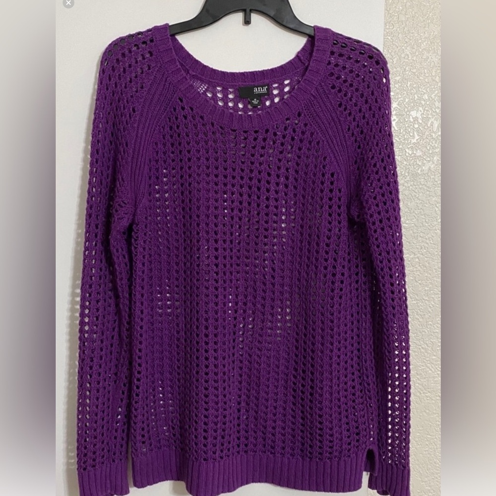 a.n.a Women's Bold Purple Crew Neck Sweater